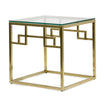 CST2426-BS Side Table - Glass Top - Brushed Gold Base