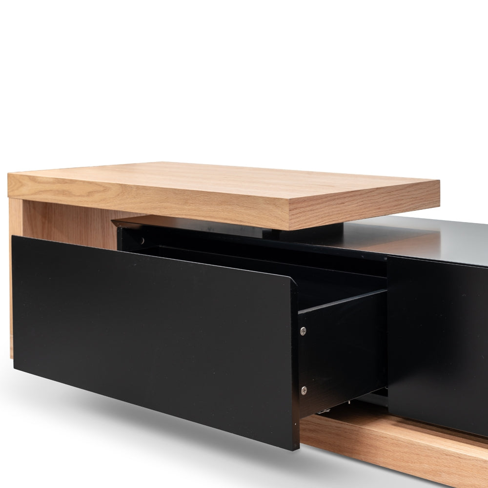 CTV2263-BB 2.4m Entertainment TV Unit - Natural Oak - Black matt